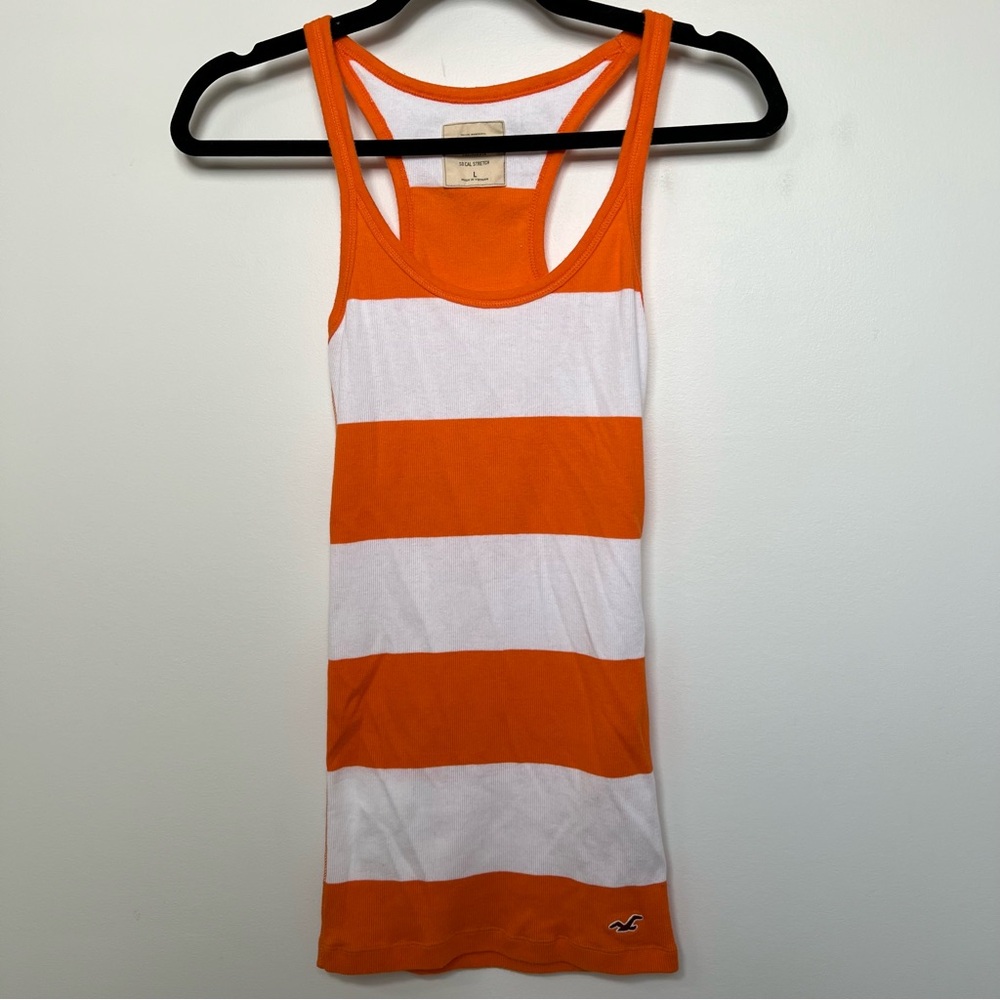 Y2K Hollister Striped Ribbed Long Tank Top size L